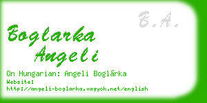 boglarka angeli business card