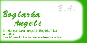 boglarka angeli business card